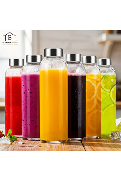 Elindor Set de 6 sticle Elindor® cu capace din oțel inoxidabil, 100% etanșe, ...