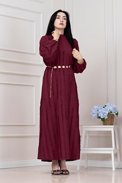 Sevitli Φόρεμα Dream με λεπτομέρεια βολάν-ΜΠΟΡΝΤΟ