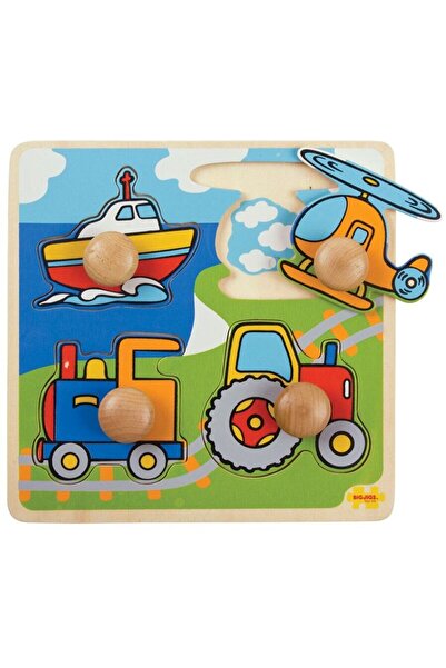 BIGJIGS Toys Primul meu puzzle - 4 mijloace de transport