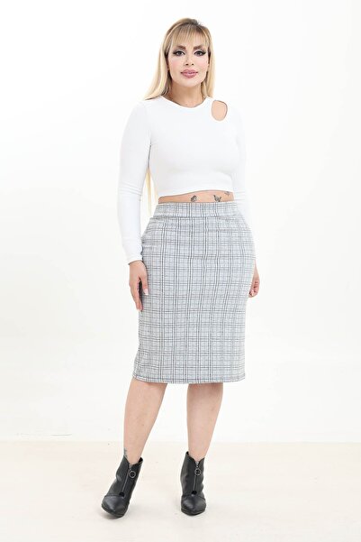 modayız Flexible Plus Size Skirt 15A-2748