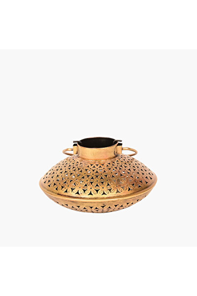 Crafted by Lifestyle حامل شموع معدني منحوت منزليًا - 10 سم