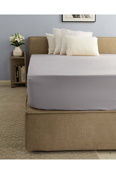 REDTAG Grey Fitted Sheet (Single Size)