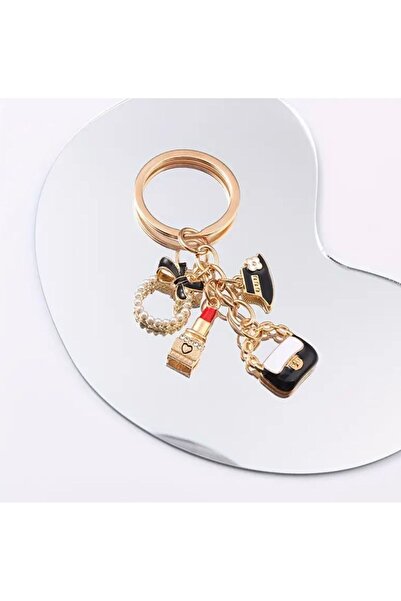 STEELVA Breloc de culoare aurie pentru femei, ornamente pentru inele pentru p...