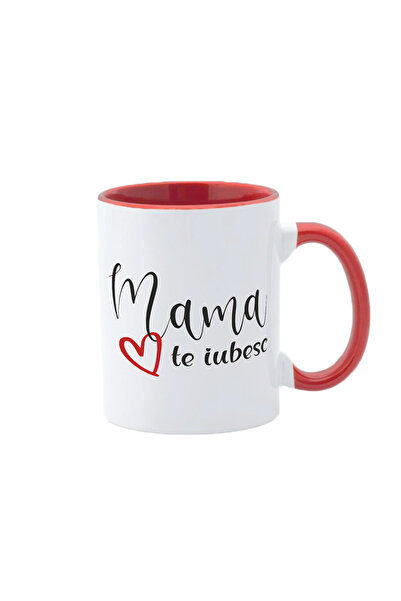 AFFIX THE DIFFERENT PERSPECTIVE Personalized white mug, red interior and handle, Mother Collection, March 8, Mother's Day, Model 1