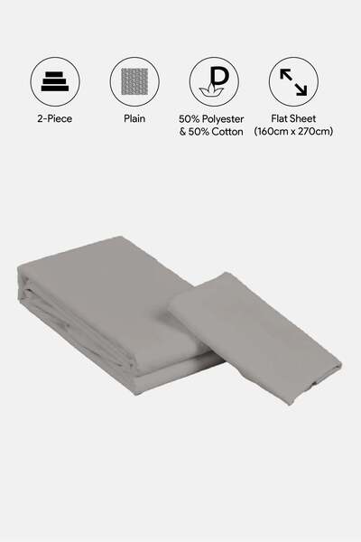 REDTAG Beige Flat Sheet Set (Single Size)