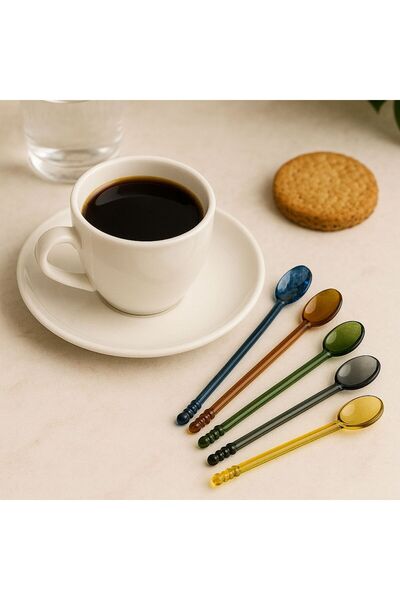 NUNU Spoon-Colored Glass Coffee & Tea Spoons – Set of 6