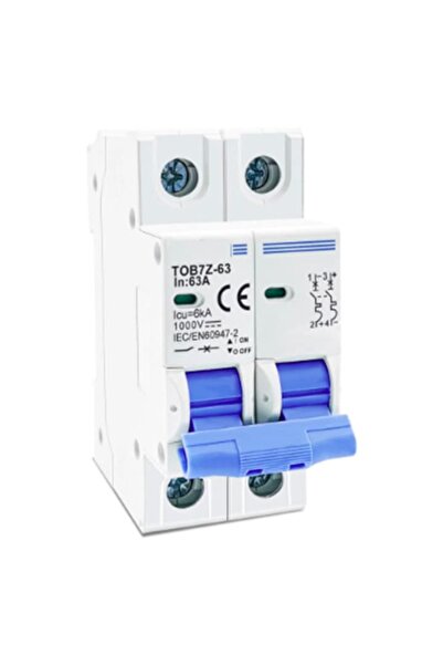 FUSIONTECHX Automatic 2P DC Circuit Breaker, 1000V, 63A, DC MCB for Photovoltaic System