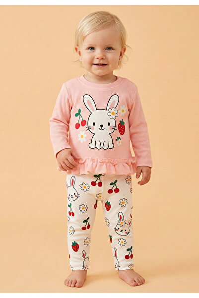 Tuabella طقم بناتي مكون من قطعتين من القطن الوافل 100%