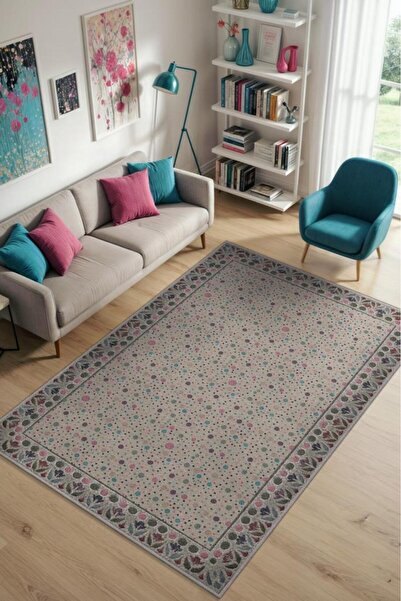 Homshtag Çok Renkli Modern Halı, Oturma Odası Halısı, Konfeti Temalı Çocuk Od...