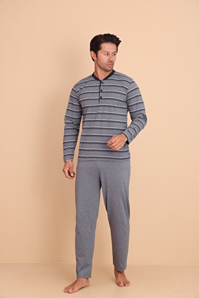 Redline Brink Regular Gray Men's Long Sleeve Pajama Set