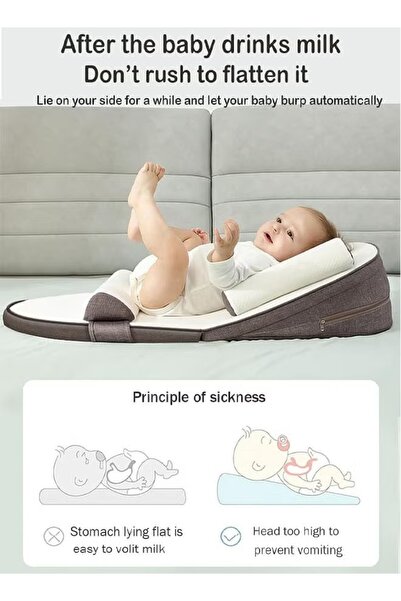 Generic Baby Lounger Travel Bed 0-30° Adjustable Nursing Pillow Anti-Spit Milk Slope Mat Baby Sleeping Nest