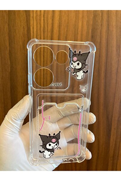 Newon Tecno Camon 20 Kuromi Printed Transparent Card Holder Silicone Phone Case (Ck6N Compatible)