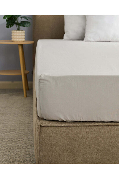 REDTAG Grey Cotton Fitted Sheet (Single Size)