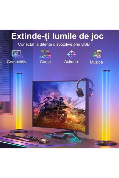 LEDIGANT Smart RGB LED Bars – Ambient Light, Remote Control & Bluetooth App