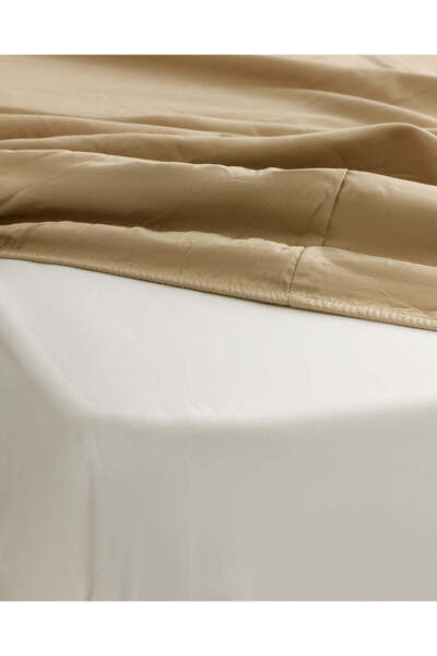 REDTAG Beige Plain Fitted Sheet (Single Size)