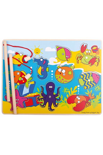 BIGJIGS Toys Joc de pescuit magnetic - Animalutele marine