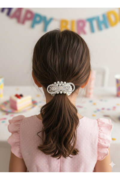 NEHİRDEN Princess Crown Pearl Hairpin Pearl Rubber Buckle