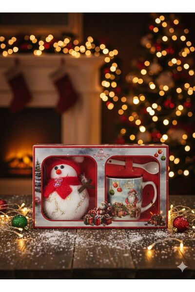 FORTES YENİ YIL KUPA SEVİMLİ KARDAN ADAM HEDİYELİ SERAMİK BARDAK