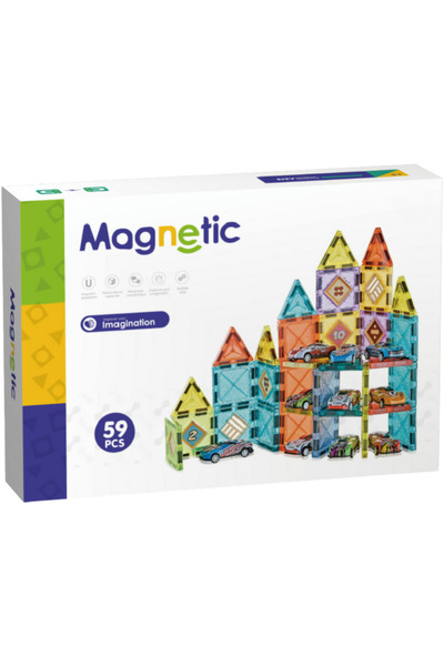 Bufnitel Joc magnetic - Parcarea masinutelor 59 piese (5.5 cm)