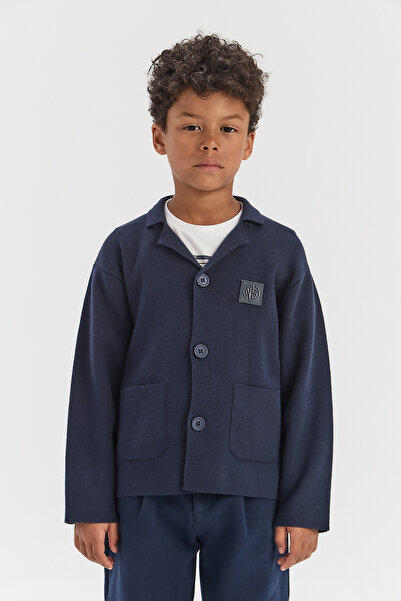 Nebbati Boy Navy Blue Cardigan