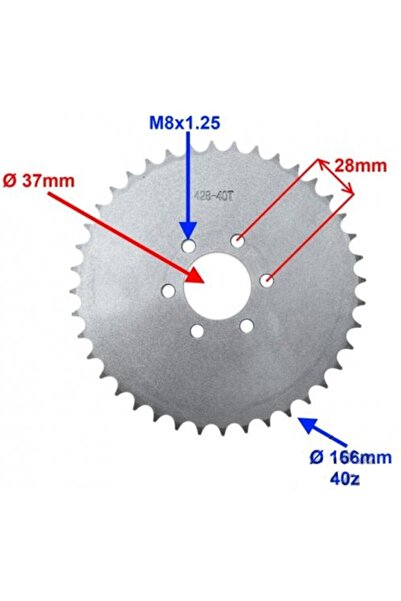 WM Pinion spate ATV 200cc, 40 dinți pas 428