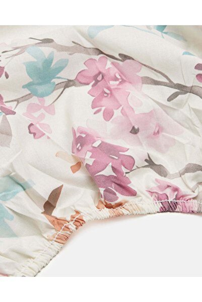 REDTAG Beige Printed Fitted Sheet (Single Size)