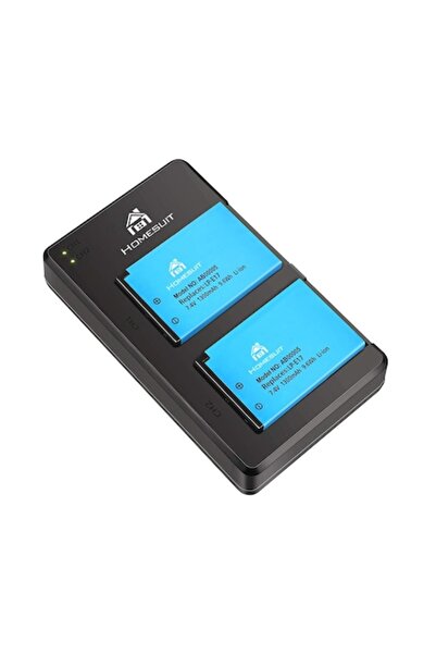 Homesuit Set de 2 baterii LP-E17 + încărcător, 1300 mAh pentru Canon EOS (200...