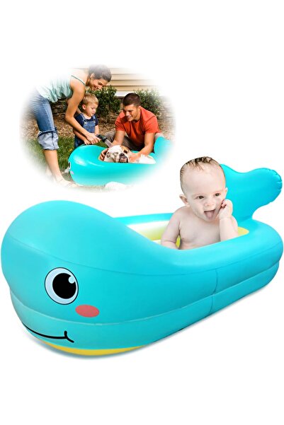 Generic حوض استحمام للأطفال قابل للنفخ على شكل حوت