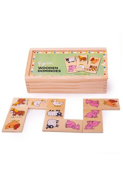 BIGJIGS Toys Domino pentru copii - Ferma