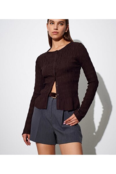 Dilvin Uzun kollu düğmeli gipeli bluz