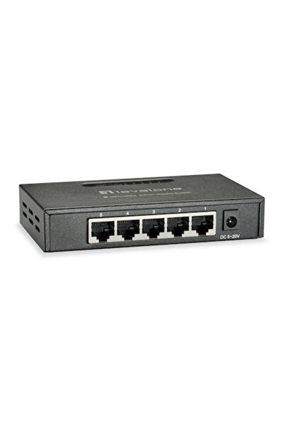 LEVEL ONE Gigabit Switch, LevelOne GEU-0523, 5 Ports, Black
