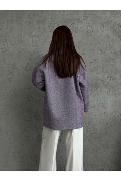 My Blog Palton supradimensionat cu model în dungi mov - 7060