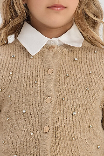Tyess Girl Beige Cardigan
