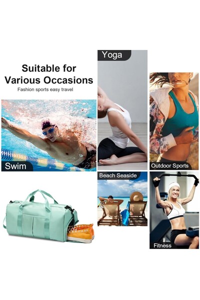 SUAU Sports, Gym, Fitness, Unisex Bag with Shoe and Wet Clothes Separation, Waterproof