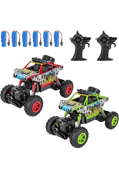 LET Set de 2 mașini telecomandate off-road 1:20 cu 6 baterii și 2 telecomenzi...