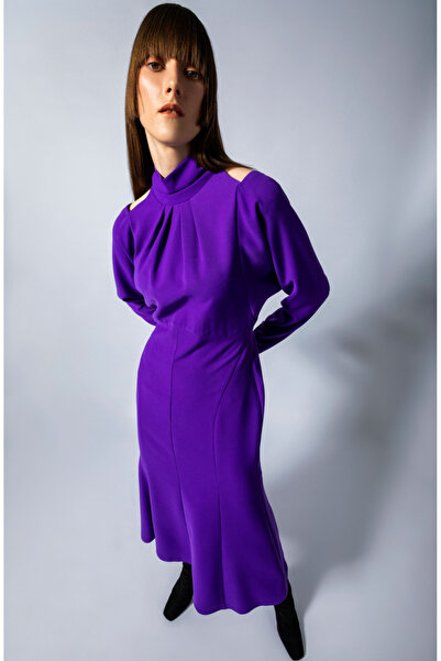 KAMEYA Shoulder Detailed Fitted Waist Dress