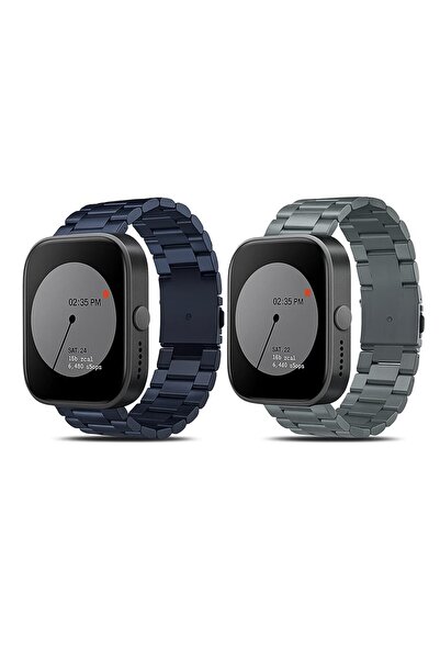 O Ozone (Pack of 2) Metal Band For CMF by Nothing Watch Pro/Watch Pro 2 Watchband Bracelet - Blue/Grey