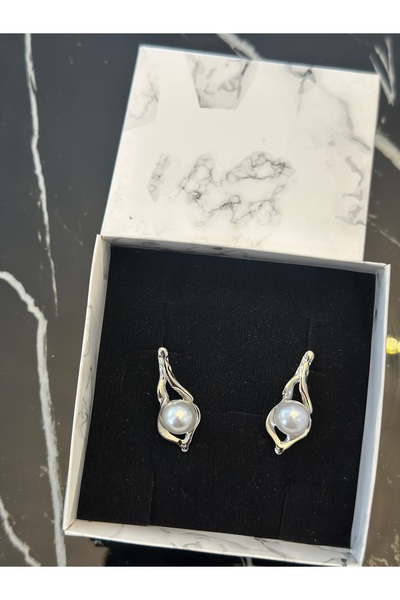 Menshure Elegant Steel Earrings with Pearls