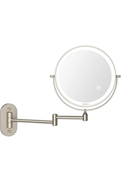 Auxmir LED Lighted Makeup Mirror with Foldable Arm, Battery-powered (4AAA), D...