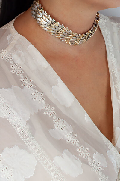 Liveyn Design قلادة على شكل ورقة شجر مزدوجة