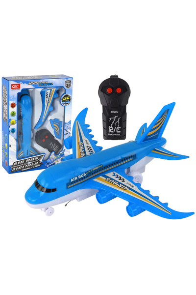 Bebelul Avion pasageri RC telecomanda lumini Albastru DIY 3 ani+