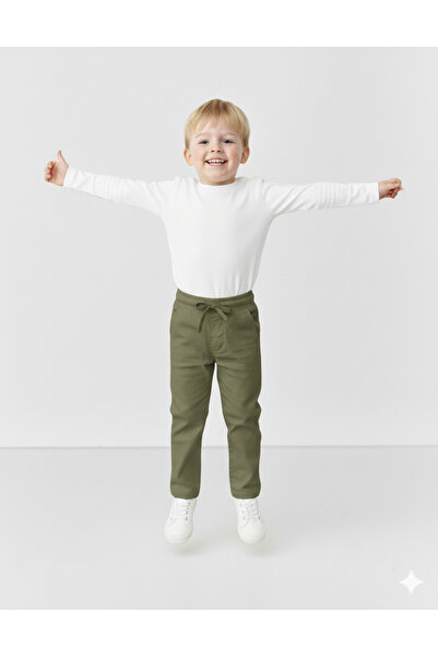 rois Baby Elastic Waist Flexible Khaki Pants