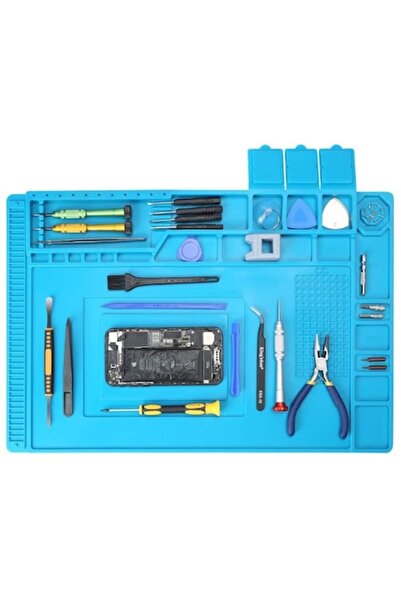 LET Covoraș multifuncțional pentru ciocan de lipit, 45 x 30 cm, silicon, rezistent la căldură până la 500°C, ecran magnetic