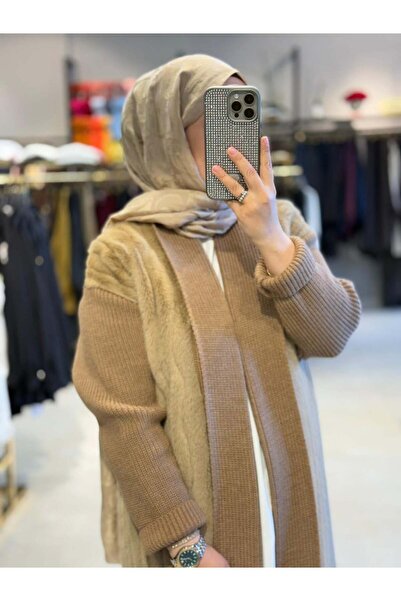 Ghisa KÜRK DETAYLI TRİKO HIRKA 5KGSHRK3050