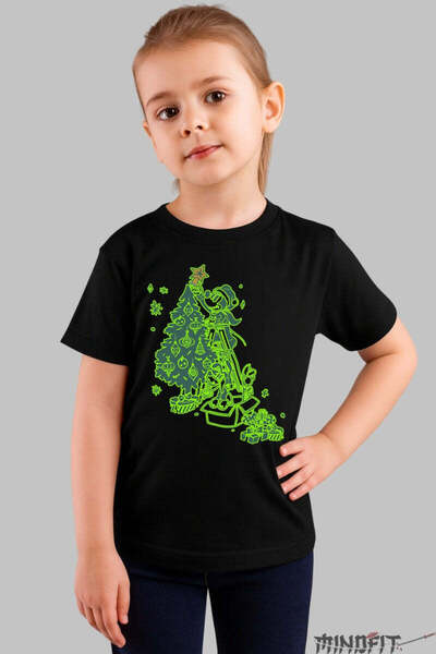GILDAN Χριστουγεννιάτικο μπλουζάκι για παιδιά, διακοσμημένο με δέντρο και ένα...