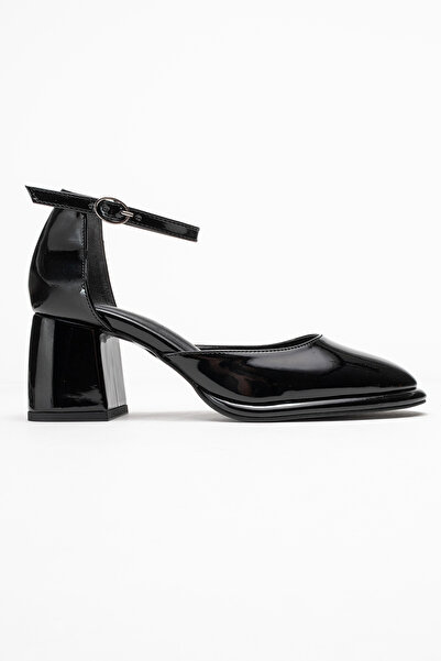 Ataköy Ayakkabı KADIN KALIN TOPUKLU AYAKKABI SIYAH RUGAN