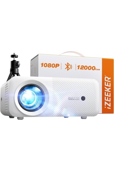 IZEEKER Mini Projector Bluetooth 5.2, Full HD 1080P, 12000 lm, up to 250" screen