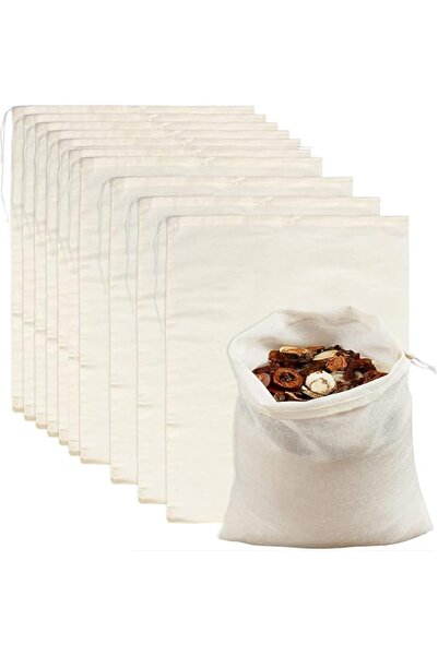 ELECDON أكياس فلتر، أكياس قماش شاش قابلة لإعادة الاستخدام، 10 قطع (8 × 12 بوصة)