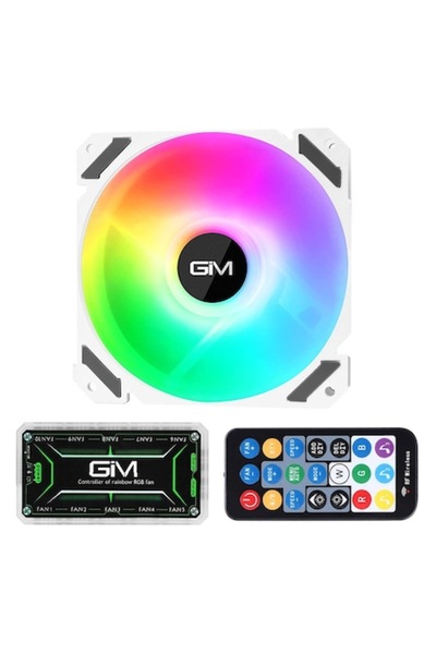 GİM KB-28 RGB 3x 120mm LED Fans with Remote and ARGB Hub
