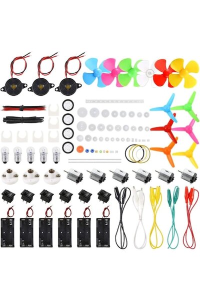 Sntieecr Set of 6 DC motors 1.5-3V 15000 RPM with buzzers, gears, propellers (D-005C)